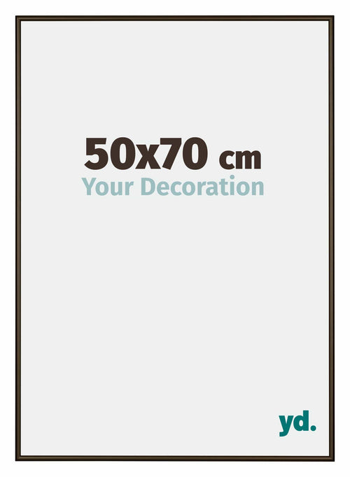New York Aluminium Bilderrahmen 50x70cm Nussbaum Struktur Vorne Messe | Yourdecoration.de