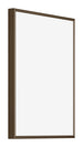 New York Aluminium Bilderrahmen 60x80cm Nussbaum Struktur Vorne Schrag | Yourdecoration.de