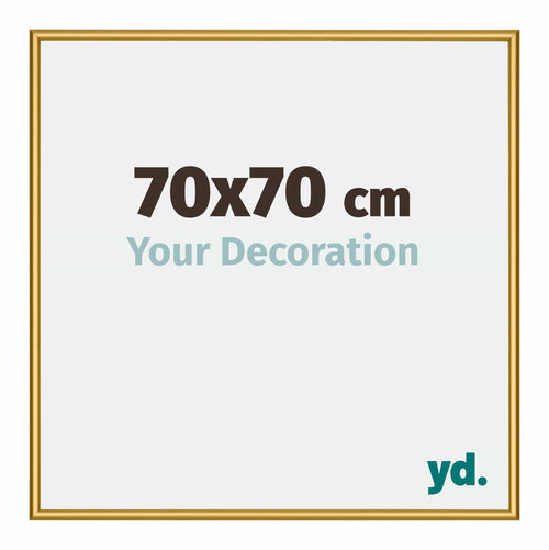 New York Aluminium Bilderrahmen 70x70cm Gold Glanz Vorne Messe | Yourdecoration.de