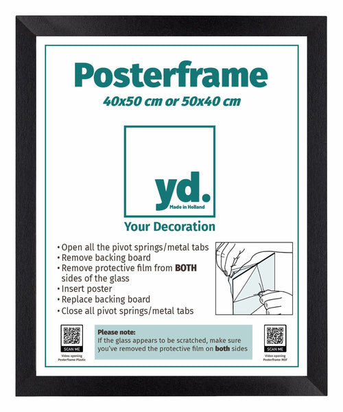 Posterrahmen MDF 40x50cm Schwarz Matt Vorne Messe | Yourdecoration.de