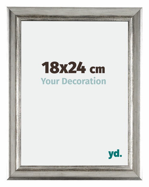 Sheffield Holz Bilderrahmen 18x24cm Silber Schwarz Gewischt Vorne Messe | Yourdecoration.de