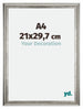 Sheffield Holz Bilderrahmen 21x29 7cm A4 Silber Schwarz Gewischt Vorne Messe | Yourdecoration.de