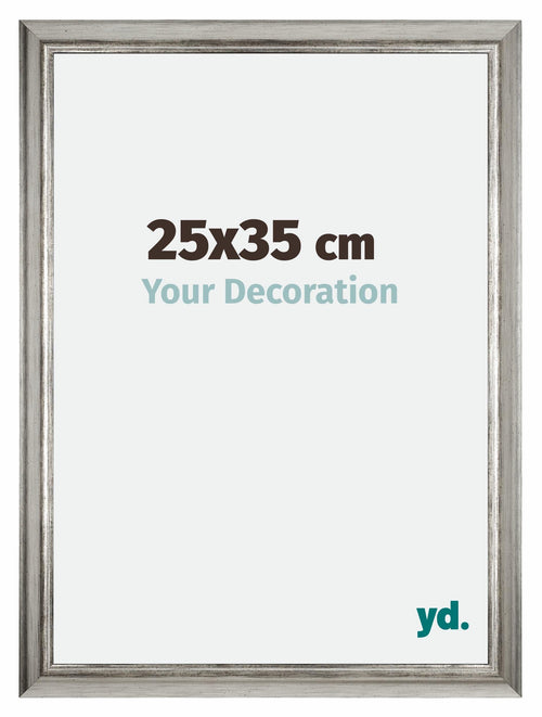 Sheffield Holz Bilderrahmen 25x35cm Silber Schwarz Gewischt Vorne Messe | Yourdecoration.de