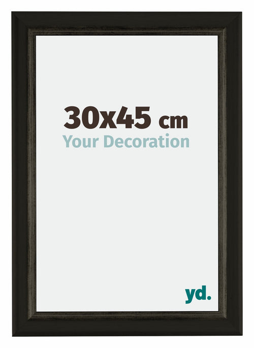 Sheffield Holz Bilderrahmen 30x45cm Schwarz Gold Gewischt Vorne Messe | Yourdecoration.de