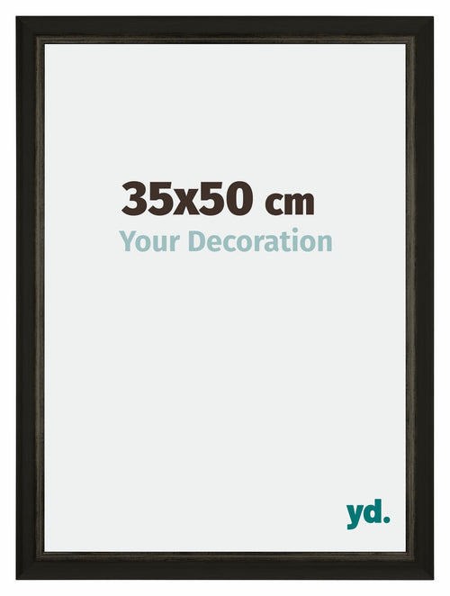 Sheffield Holz Bilderrahmen 35x50cm Schwarz Gold Gewischt Vorne Messe | Yourdecoration.de