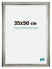 Sheffield Holz Bilderrahmen 35x50cm Silber Schwarz Gewischt Vorne Messe | Yourdecoration.de