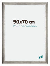 Sheffield Holz Bilderrahmen 50x70cm Silber Schwarz Gewischt Vorne Messe | Yourdecoration.de