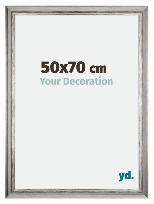 Sheffield Holz Bilderrahmen 50x70cm Silber Schwarz Gewischt Vorne Messe | Yourdecoration.de