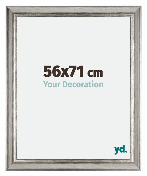 Sheffield Holz Bilderrahmen 56x71cm Silber Schwarz Gewischt Vorne Messe | Yourdecoration.de