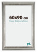 Sheffield Holz Bilderrahmen 60x90cm Silber Schwarz Gewischt Vorne Messe | Yourdecoration.de