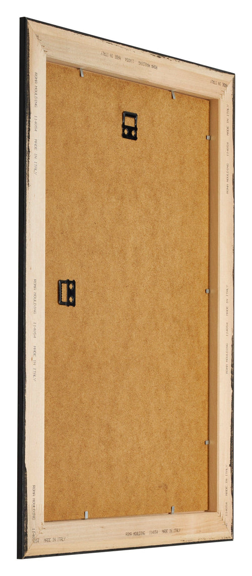 Sheffield Holz Bilderrahmen 62x93cm Silber Schwarz Gewischt Rucksteite Schrag | Yourdecoration.de