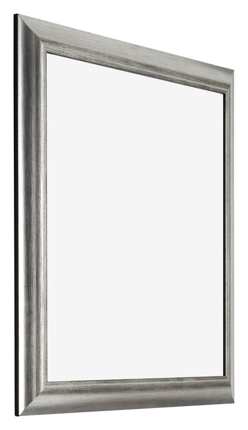 Sheffield Holz Bilderrahmen 70x70cm Silber Schwarz Gewischt Vorne Schrag | Yourdecoration.de