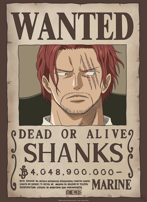 Gbeye Gbydco261 One Piece Wanted Shanks Poster 38x52cm | Yourdecoration.de