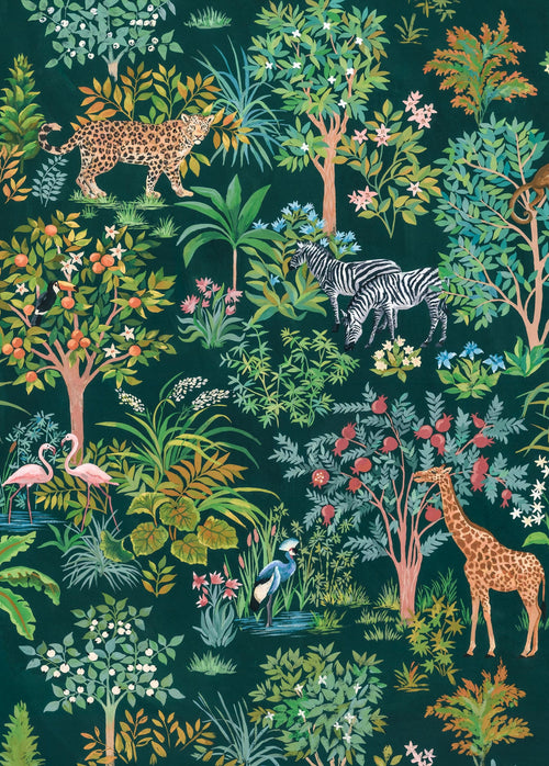 Komar Vlies Fototapete Inx4 055 Happy Jungle | Yourdecoration.de