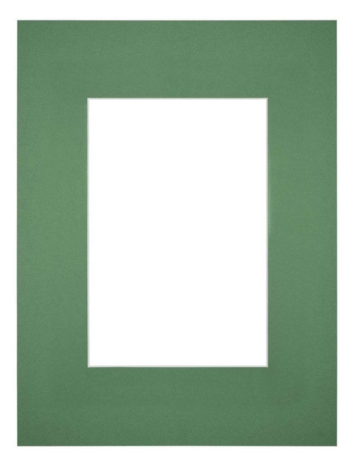 Passepartout 18x24cm Karton Waldgrün Rand Gerade - Vorne | Yourdecoration.de