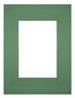 Passepartout 18x24cm Karton Waldgrün Rand Gerade - Vorne | Yourdecoration.de