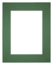 Passepartout 20x25cm Karton Waldgrün Rand Gerade - Vorne | Yourdecoration.de