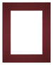 Passepartout 20x25cm Karton Weinrot Rand Gerade - Vorne | Yourdecoration.de