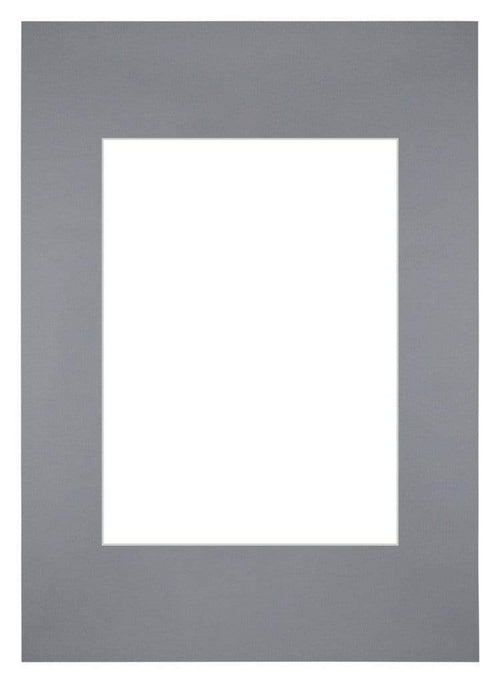 Passepartout 20x28cm Karton Grau Rand Gerade - Vorne | Yourdecoration.de