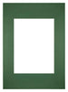 Passepartout 20x28cm Karton Waldgrün Rand Gerade - Vorne | Yourdecoration.de