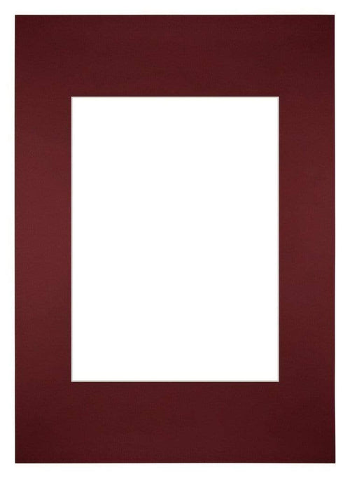 Passepartout 20x28cm Karton Weinrot Rand Gerade - Vorne | Yourdecoration.de