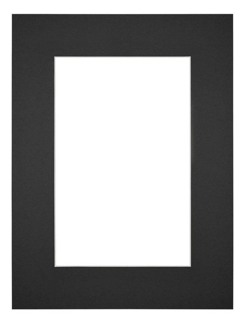 Passepartout 45x60cm Karton Schwarz Rand 6cm Gerade - Vorne | Yourdecoration.de