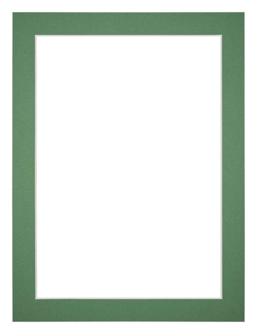 Passepartout 60x80cm Karton Waldgrün Rand 3cm Gerade - Vorne | Yourdecoration.de