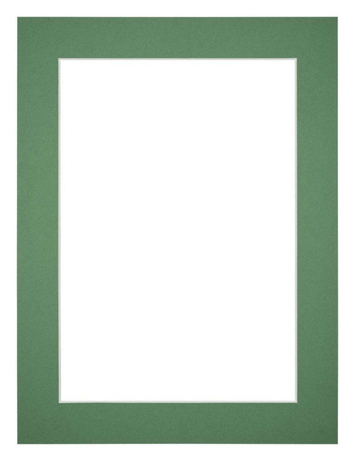 Passepartout 45x60cm Karton Waldgrün Rand 4cm Gerade - Vorne | Yourdecoration.de