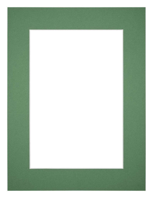 Passepartout 45x60cm Karton Waldgrün Rand 5cm Gerade - Vorne | Yourdecoration.de