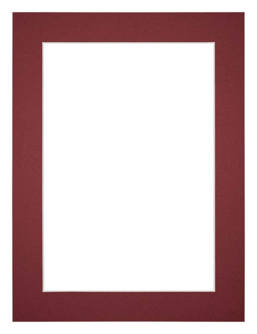 Passepartout 45x60cm Karton Weinrot Rand 4cm Gerade - Vorne | Yourdecoration.de