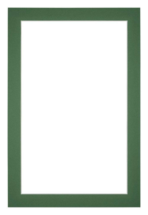 Passepartout 60x90cm Karton Waldgrün Rand 3cm Gerade - Vorne | Yourdecoration.de