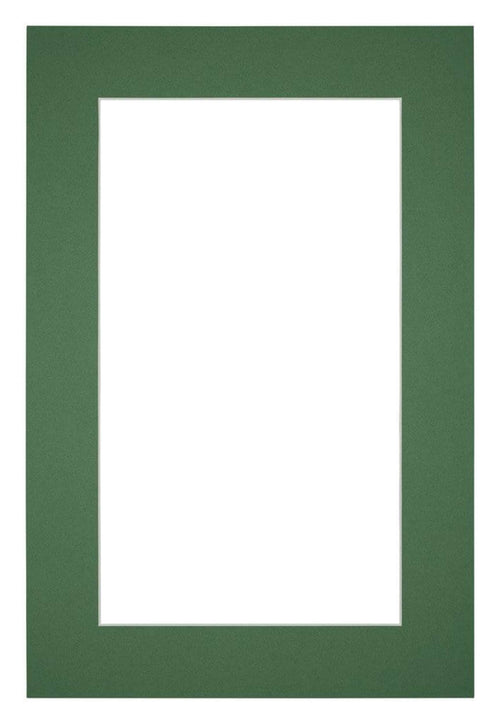 Passepartout 30x45cm Karton Waldgrün Rand 5cm Gerade - Vorne | Yourdecoration.de