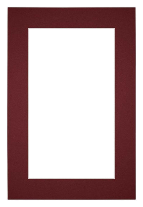 Passepartout 62x93cm Karton Weinrot Rand 5cm Gerade - Vorne | Yourdecoration.de