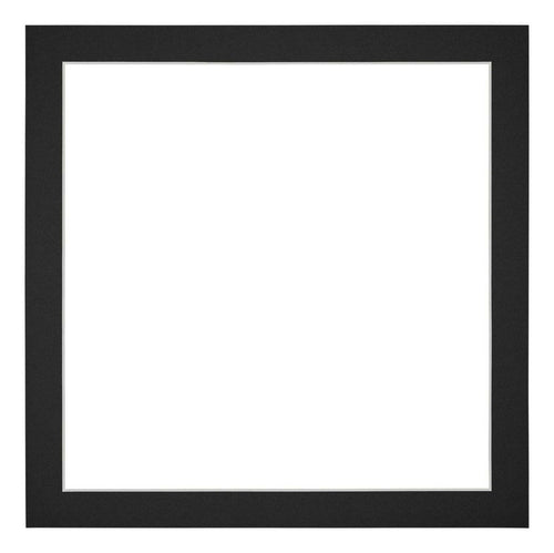Passepartout 25x25cm Karton Schwarz Rand 3cm Gerade - Vorne | Yourdecoration.de