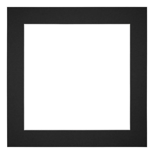Passepartout 40x40cm Karton Schwarz Rand 5cm Gerade - Vorne | Yourdecoration.de