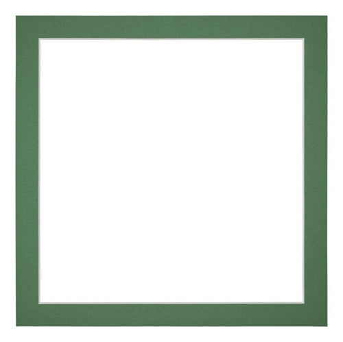 Passepartout 25x25cm Karton Waldgrün Rand 3cm Gerade - Vorne | Yourdecoration.de