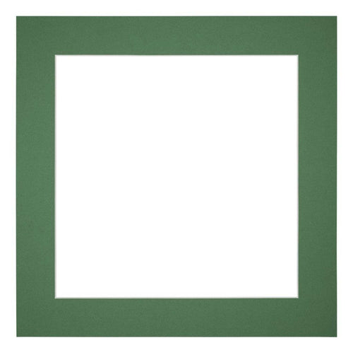 Passepartout 40x40cm Karton Waldgrün Rand 5cm Gerade - Vorne | Yourdecoration.de