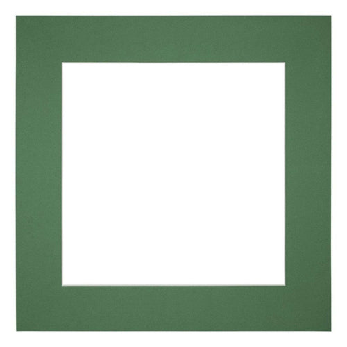 Passepartout 25x25cm Karton Waldgrün Rand 6cm Gerade - Vorne | Yourdecoration.de