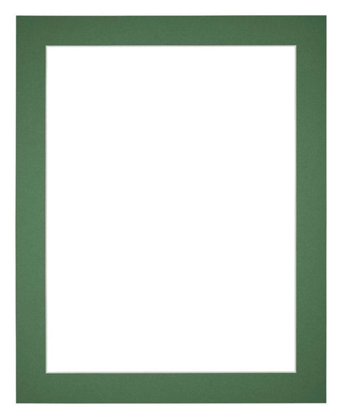 Passepartout 24x30cm Karton Waldgrün Rand 4cm Gerade - Vorne | Yourdecoration.de