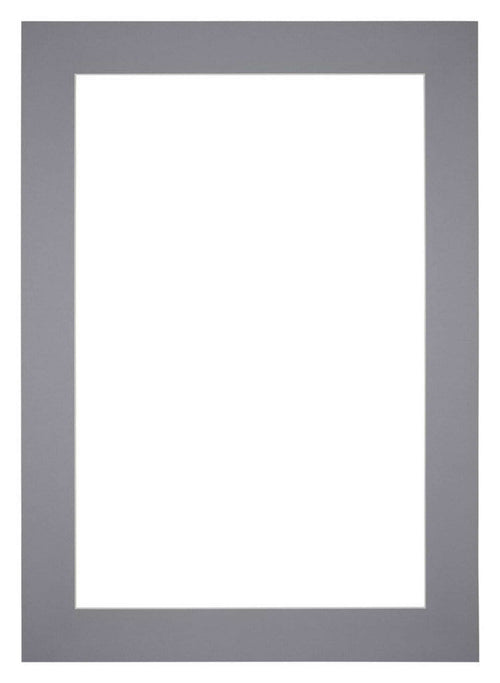 Passepartout 35x50cm Karton Grau Rand 6cm Gerade - Vorne | Yourdecoration.de