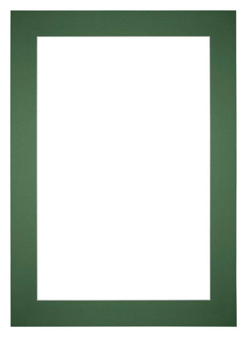 Passepartout 25x35cm Karton Waldgrün Rand 6cm Gerade - Vorne | Yourdecoration.de