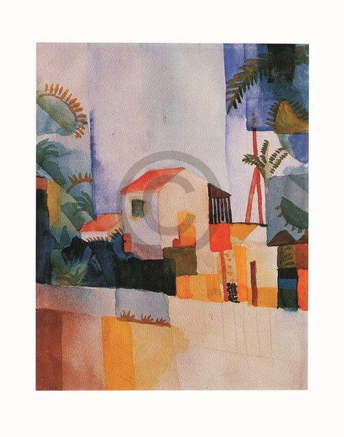 August Macke - Weißes Haus Kunstdruck 56x71cm | Yourdecoration.de