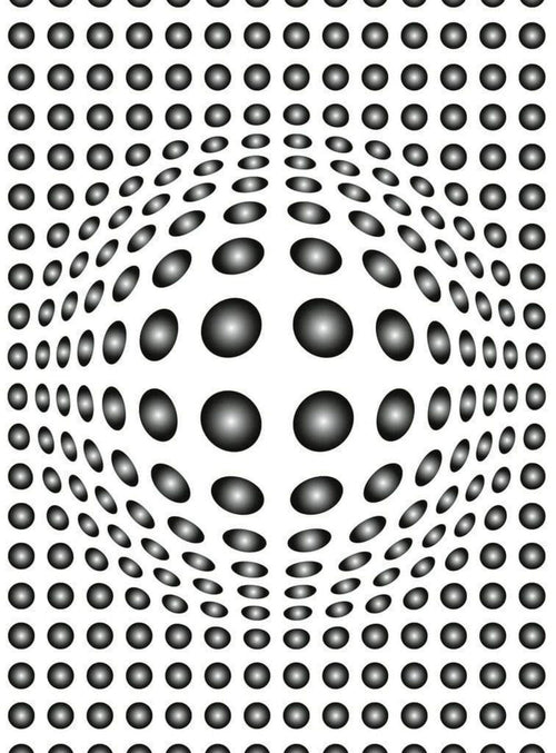 Wizard+Genius Dots Black And White Vlies Fototapete 192x260cm 4-bahnen | Yourdecoration.de