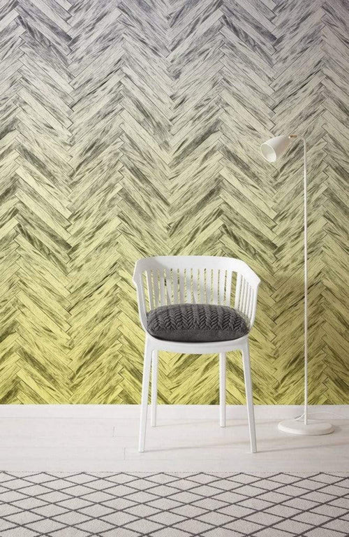 Komar Herringbone Yellow Vlies Fototapete 400x250cm 4-bahnen Sfeer | Yourdecoration.de