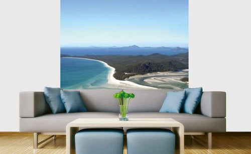 Dimex Aerial View of Beach Fototapete 225x250cm 3-Bahnen Sfeer | Yourdecoration.nl