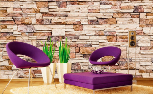 Dimex Stone Wall Fototapete 375x250cm 5-Bahnen Interieur | Yourdecoration.de