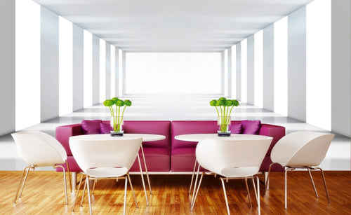 Dimex White Corridor Fototapete 375x250cm 5-Bahnen Interieur | Yourdecoration.de