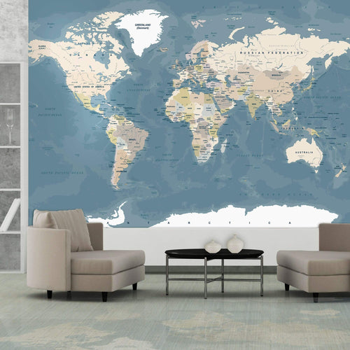 Artgeist Vintage World Map Vlies Fototapete Interieur | Yourdecoration.de