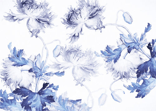 Komar Blue Silhouettes Vlies Fototapete 350X250 cm 7 Bahnen | Yourdecoration.de