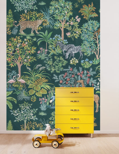 Komar Vlies Fototapete Inx4 055 Happy Jungle Interieur | Yourdecoration.de